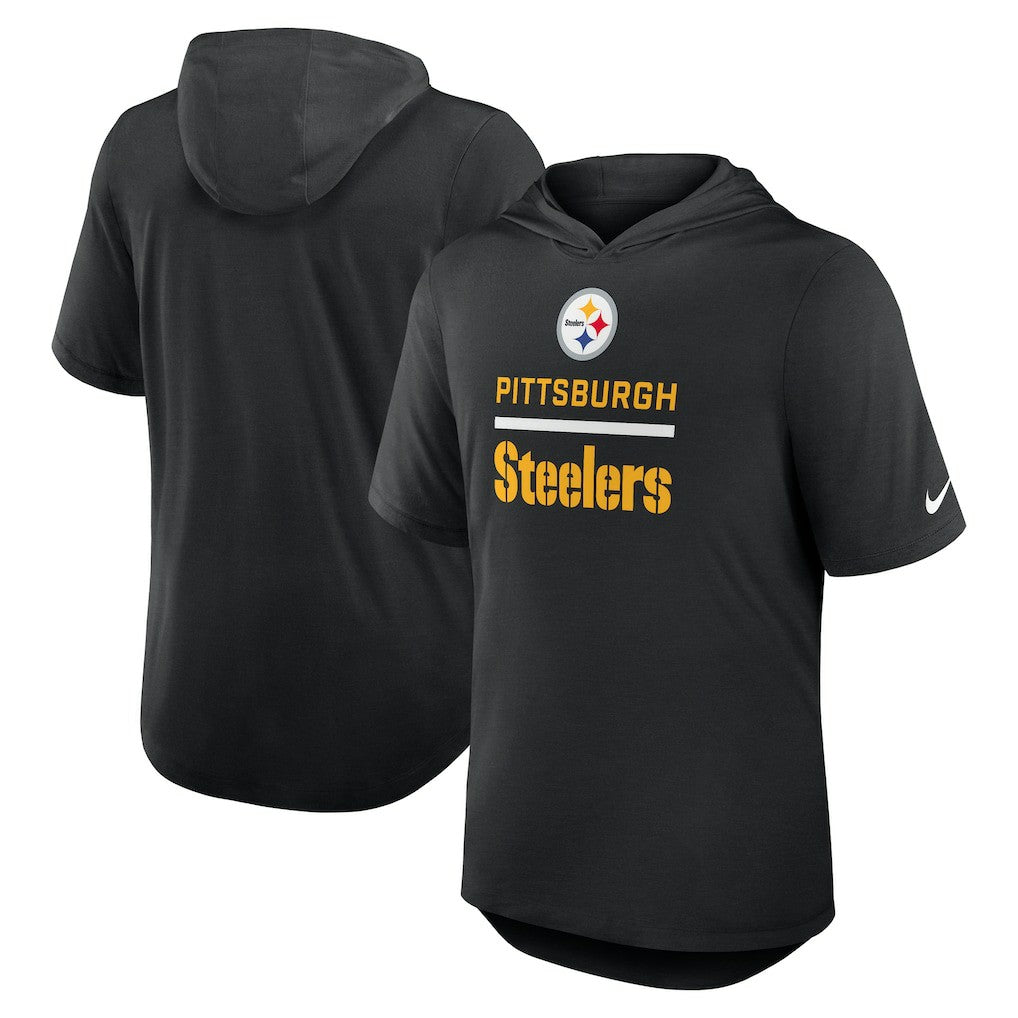 Pittsburgh Steelers Lockup Tri-Blend Hoodie T-Shirt Black