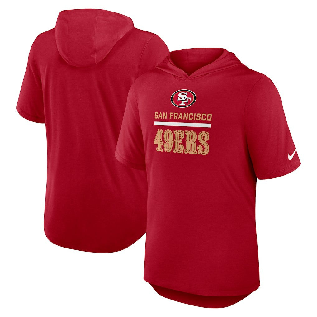 San Francisco 49ers Lockup Tri-Blend Hoodie T-Shirt Scarlet