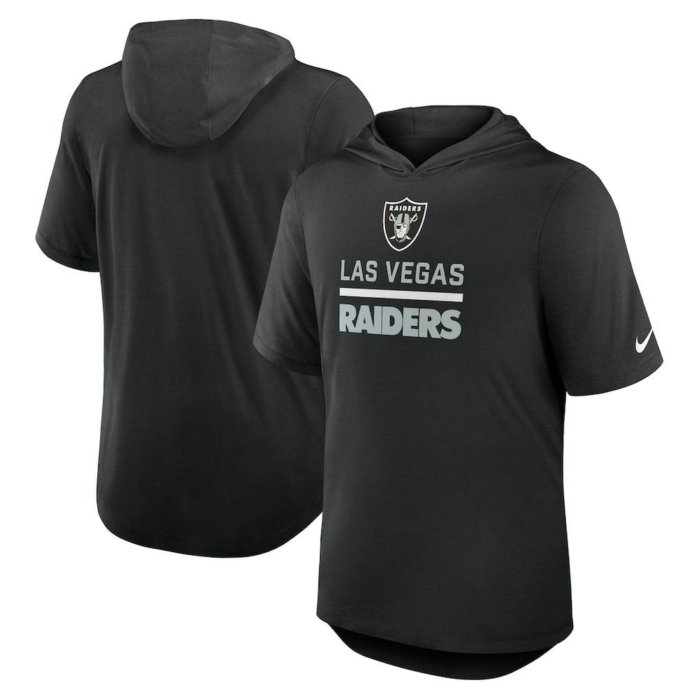 Las Vegas Raiders Lockup Tri-Blend Hoodie T-Shirt Black