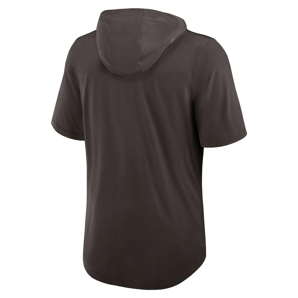 Cleveland Browns Lockup Tri-Blend Hoodie T-Shirt Brown