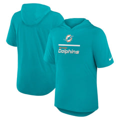 Miami Dolphins Lockup Tri-Blend Hoodie T-Shirt Aqua