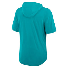 Miami Dolphins Lockup Tri-Blend Hoodie T-Shirt Aqua