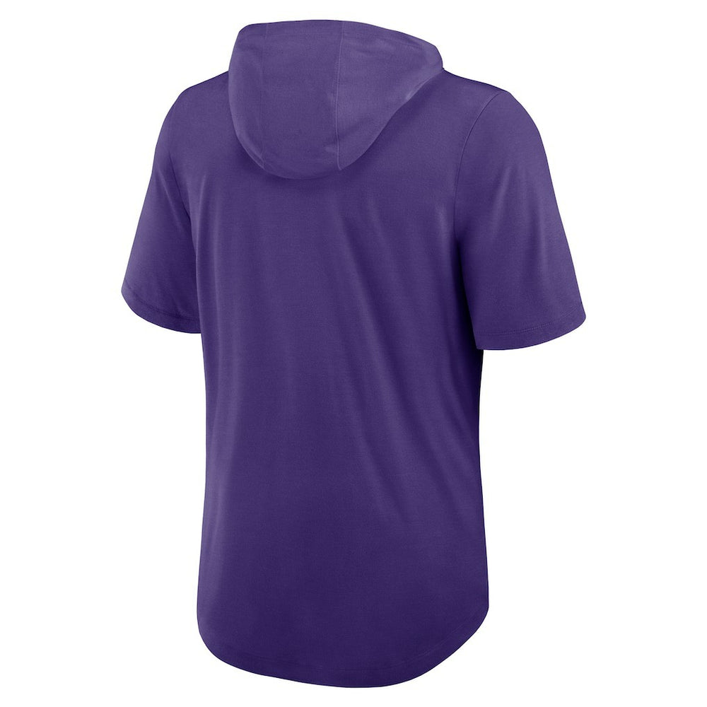 Minnesota Vikings Lockup Tri-Blend Hoodie T-Shirt Purple