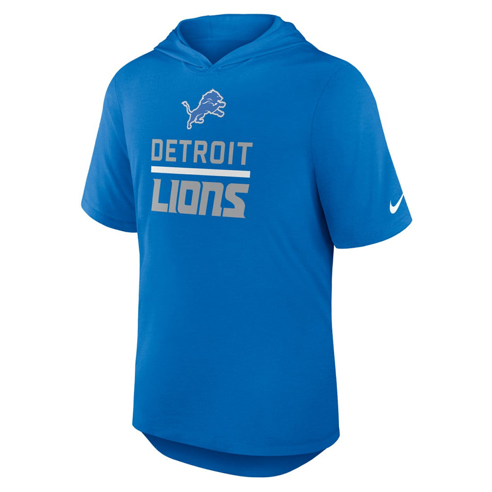 Detroit Lions Lockup Tri-Blend Hoodie T-Shirt Blue