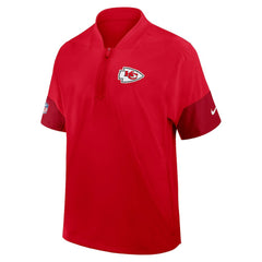 Kansas City Chiefs Sideline Short Sleeve Quarter-Zip Dri-FIT Coach Jacket Red