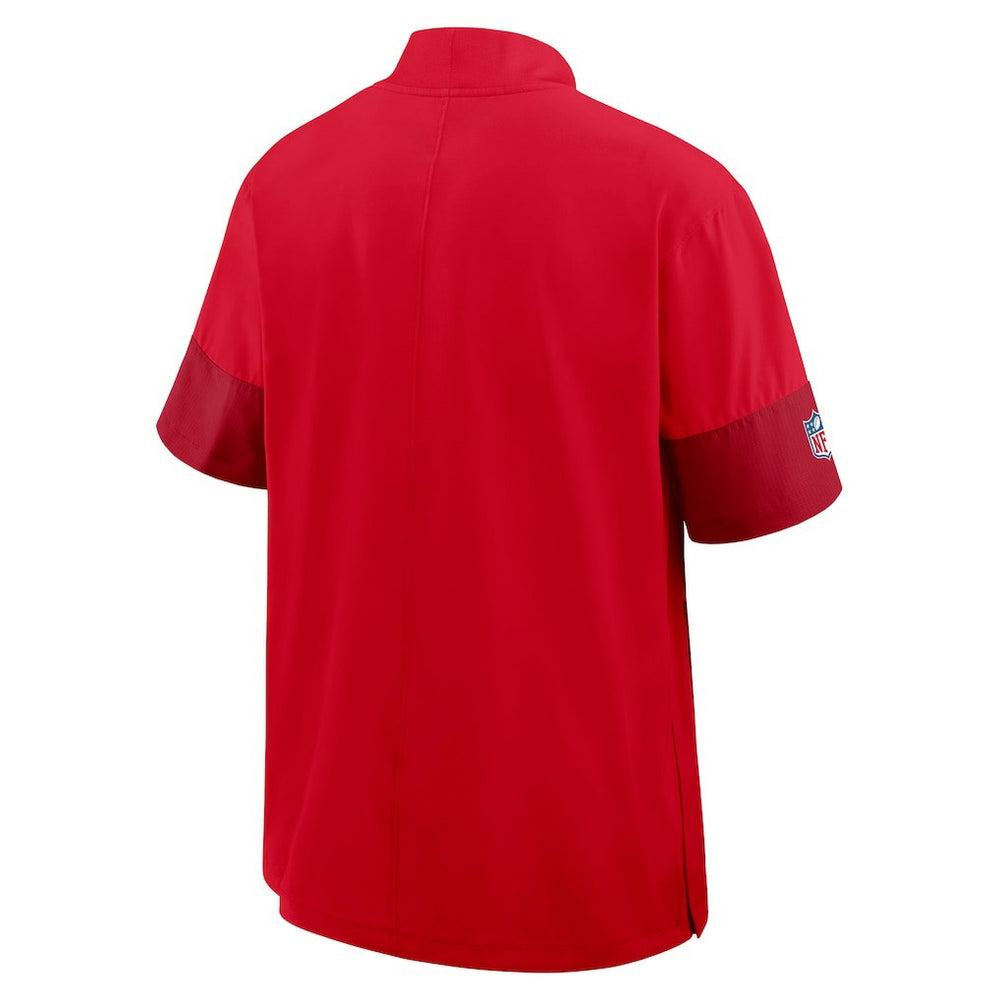 Kansas City Chiefs Sideline Short Sleeve Quarter-Zip Dri-FIT Coach Jacket Red