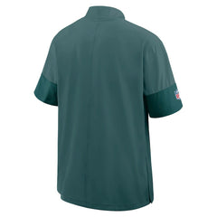 Philadelphia Eagles Sideline Short Sleeve Quarter-Zip Dri-FIT Coach Jacket Midnight Green