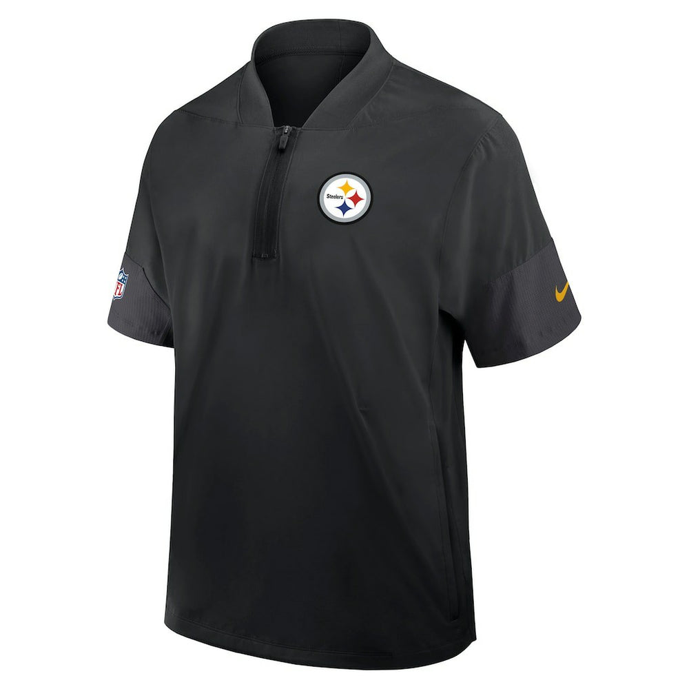 Pittsburgh Steelers Sideline Short Sleeve Quarter-Zip Dri-FIT Coach Jacket Black