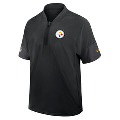 Pittsburgh Steelers Sideline Short Sleeve Quarter-Zip Dri-FIT Coach Jacket Black