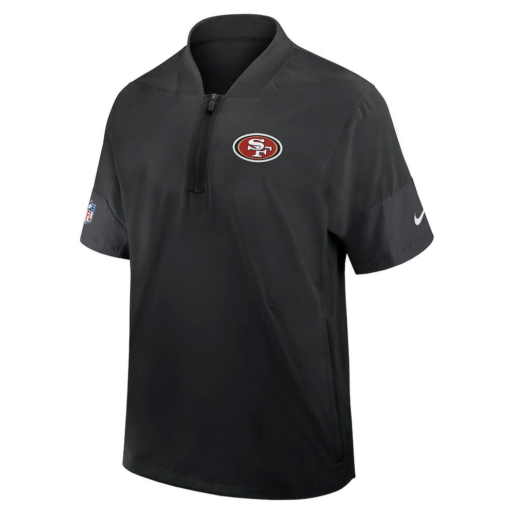 San Francisco 49ers Sideline Short Sleeve Quarter-Zip Dri-FIT Coach Jacket Black