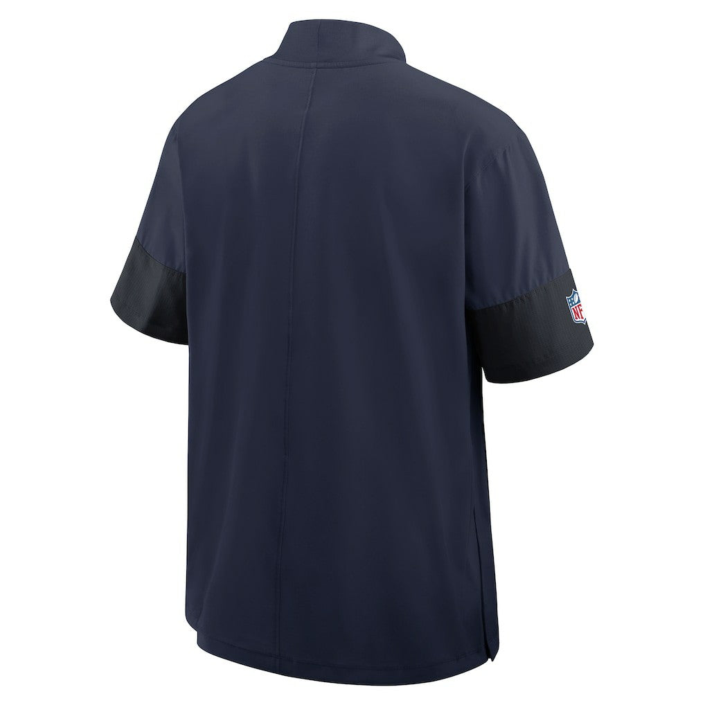 Seattle Seahawks Sideline Short Sleeve Quarter-Zip Dri-FIT Coach Jacket College Navy