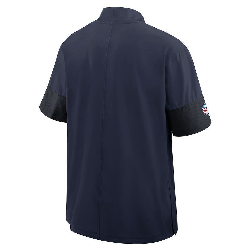 Seattle Seahawks Sideline Short Sleeve Quarter-Zip Dri-FIT Coach Jacket College Navy