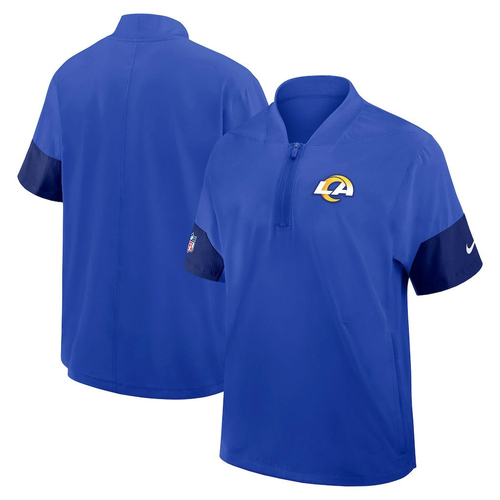 Los Angeles Rams Sideline Short Sleeve Quarter-Zip Dri-FIT Coach Jacket Royal