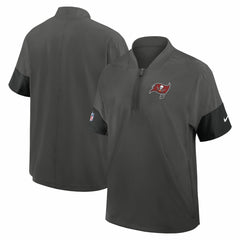 Tampa Bay Buccaneers Sideline Short Sleeve Quarter-Zip Dri-FIT Coach Jacket Pewter