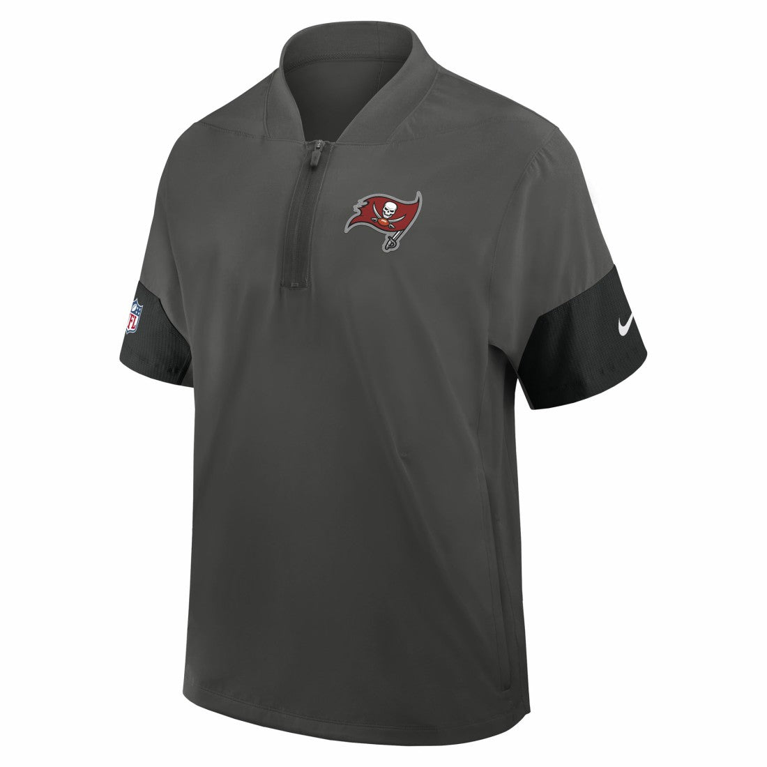 Tampa Bay Buccaneers Sideline Short Sleeve Quarter-Zip Dri-FIT Coach Jacket Pewter