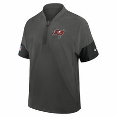 Tampa Bay Buccaneers Sideline Short Sleeve Quarter-Zip Dri-FIT Coach Jacket Pewter