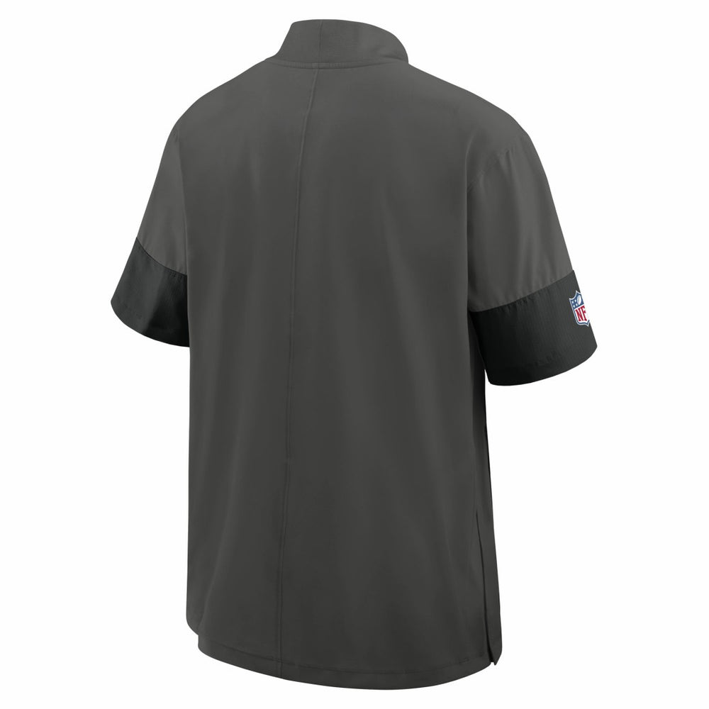 Tampa Bay Buccaneers Sideline Short Sleeve Quarter-Zip Dri-FIT Coach Jacket Pewter