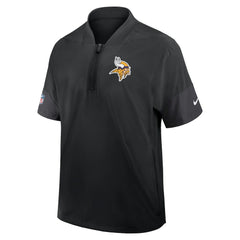 Minnesota Vikings Sideline Short Sleeve Quarter-Zip Dri-FIT Coach Jacket Black
