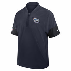 Tennessee Titans Sideline Short Sleeve Quarter-Zip Dri-FIT Coach Jacket Navy