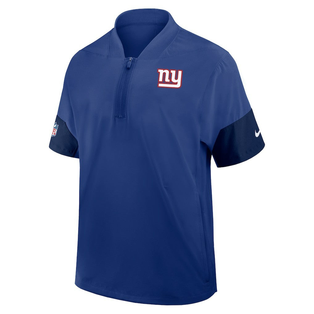 New York Giants Sideline Short Sleeve Quarter-Zip Dri-FIT Coach Jacket Royal