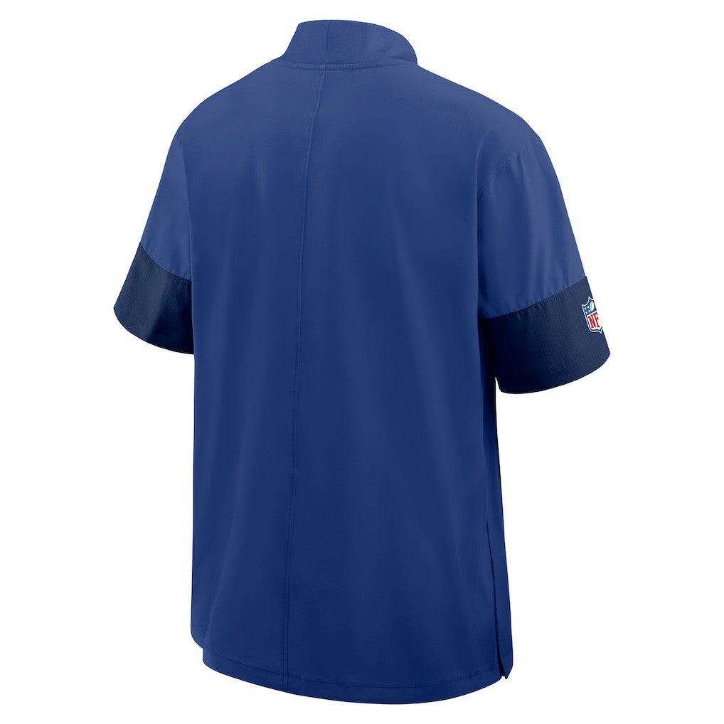 New York Giants Sideline Short Sleeve Quarter-Zip Dri-FIT Coach Jacket Royal