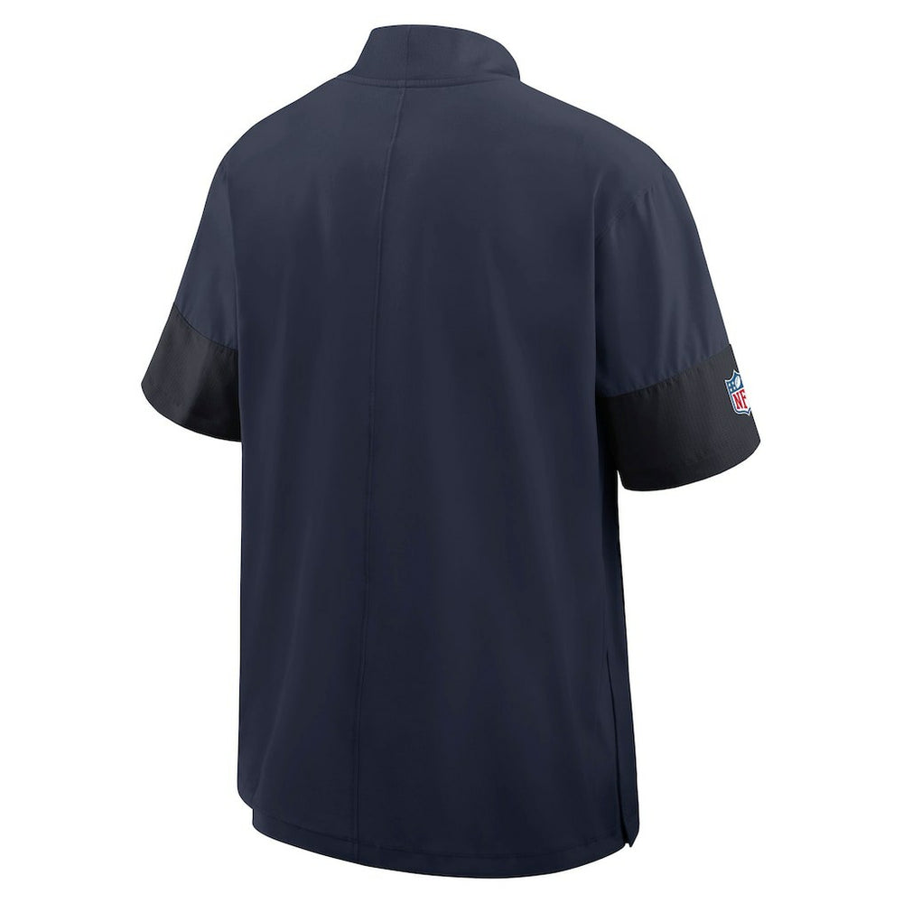 Denver Broncos Sideline Short Sleeve Quarter-Zip Dri-FIT Coach Jacket Navy
