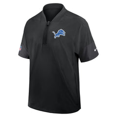 Detroit Lions Sideline Short Sleeve Quarter-Zip Dri-FIT Coach Jacket Black