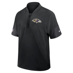 Baltimore Ravens Sideline Short Sleeve Quarter-Zip Dri-FIT Coach Jacket Black
