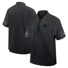 Carolina Panthers Sideline Short Sleeve Quarter-Zip Dri-FIT Coach Jacket Black