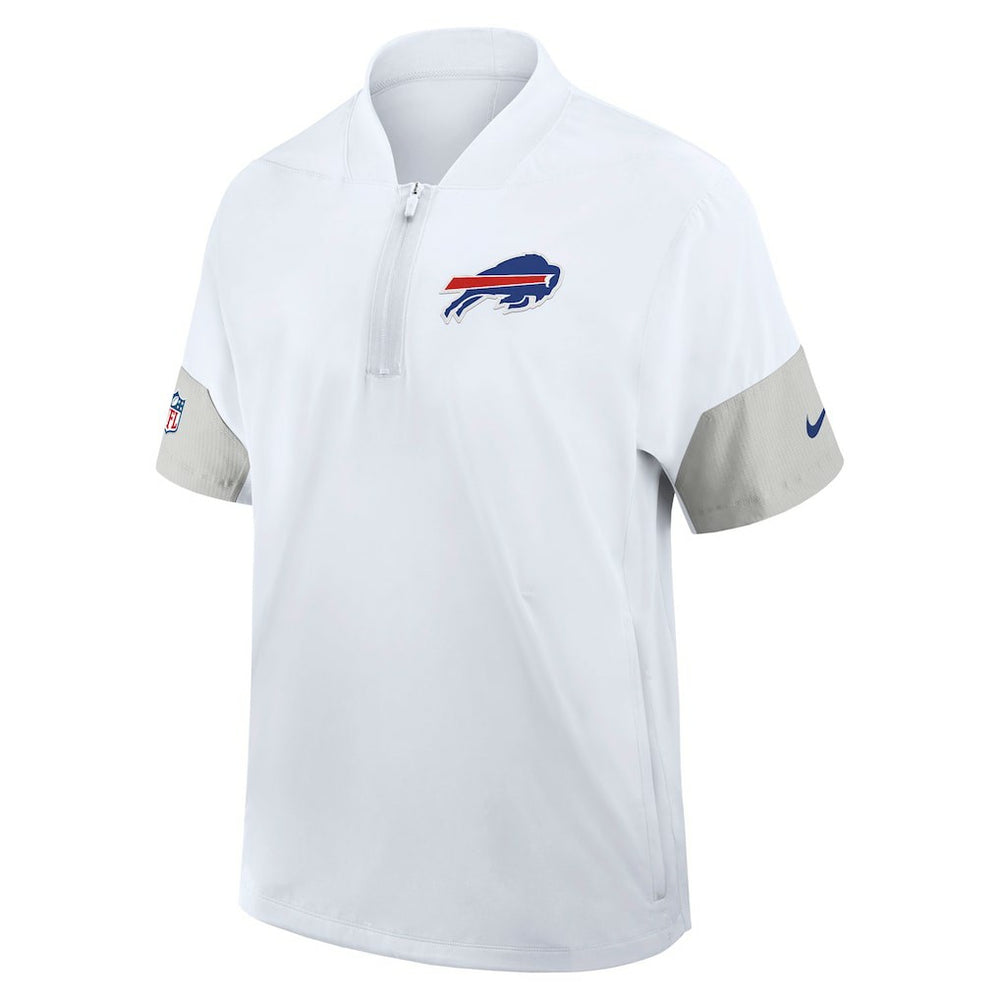 Buffalo Bills Sideline Short Sleeve Quarter-Zip Dri-FIT Coach Jacket White