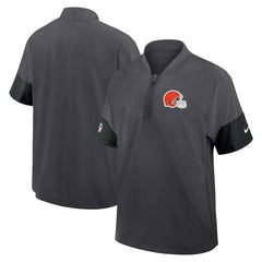 Cleveland Browns Sideline Short Sleeve Quarter-Zip Dri-FIT Coach Jacket Anthracite