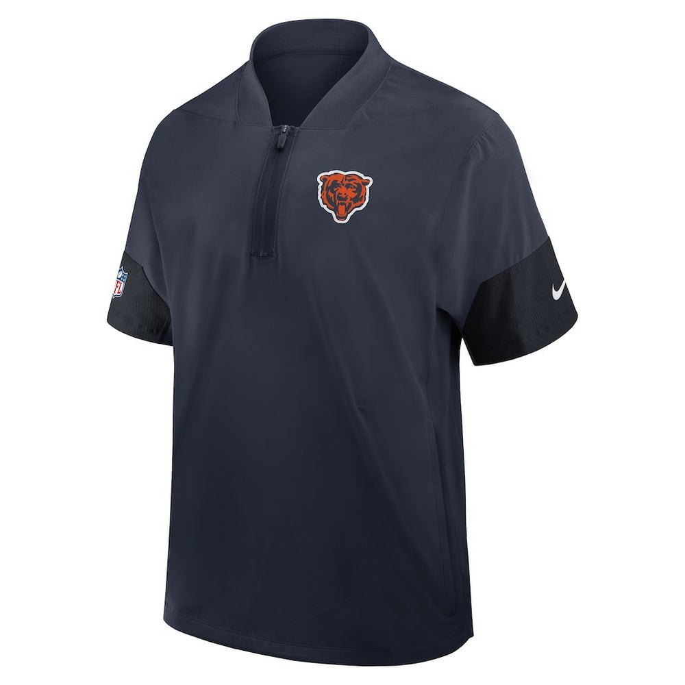 Chicago Bears Sideline Short Sleeve Quarter-Zip Dri-FIT Coach Jacket Navy
