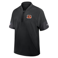 Cincinnati Bengals Sideline Short Sleeve Quarter-Zip Dri-FIT Coach Jacket Black