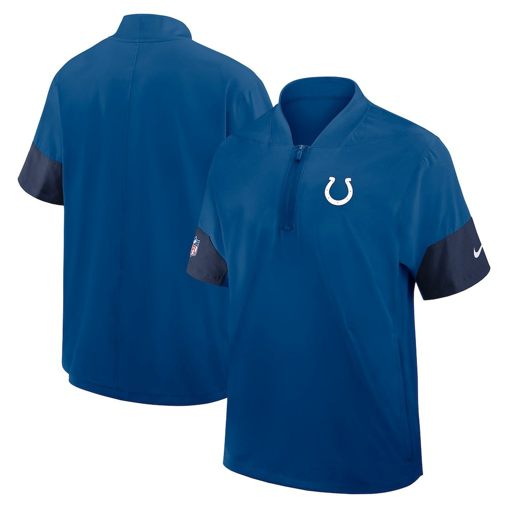 Indianapolis Colts Sideline Short Sleeve Quarter-Zip Dri-FIT Coach Jacket Royal