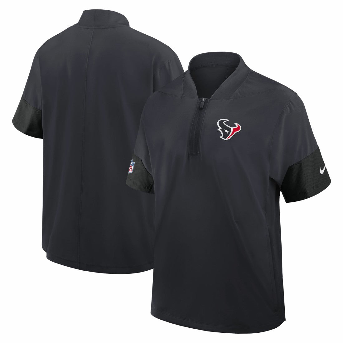 Houston Texans Sideline Short Sleeve Quarter-Zip Dri-FIT Coach Jacket Navy