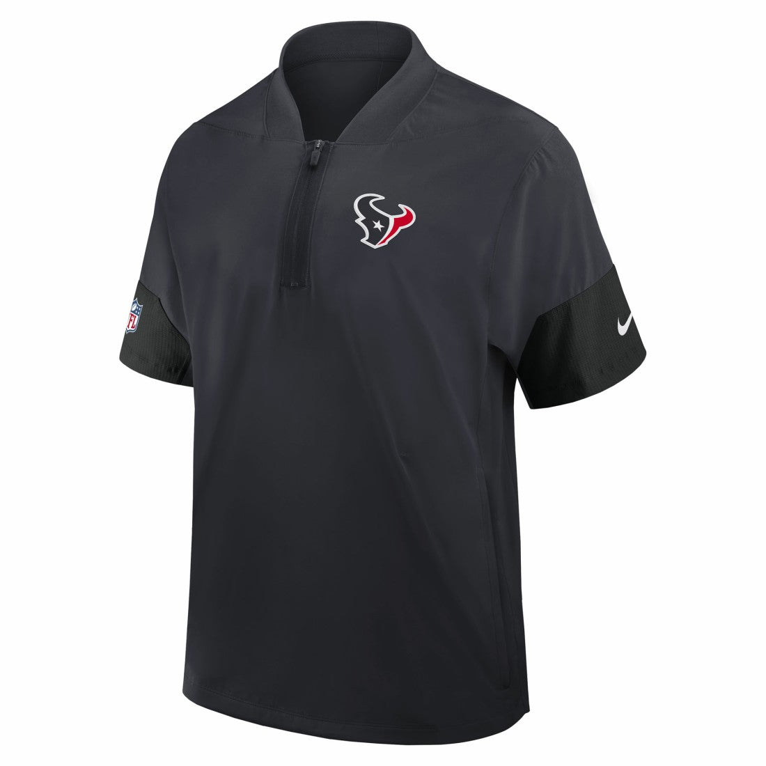 Houston Texans Sideline Short Sleeve Quarter-Zip Dri-FIT Coach Jacket Navy