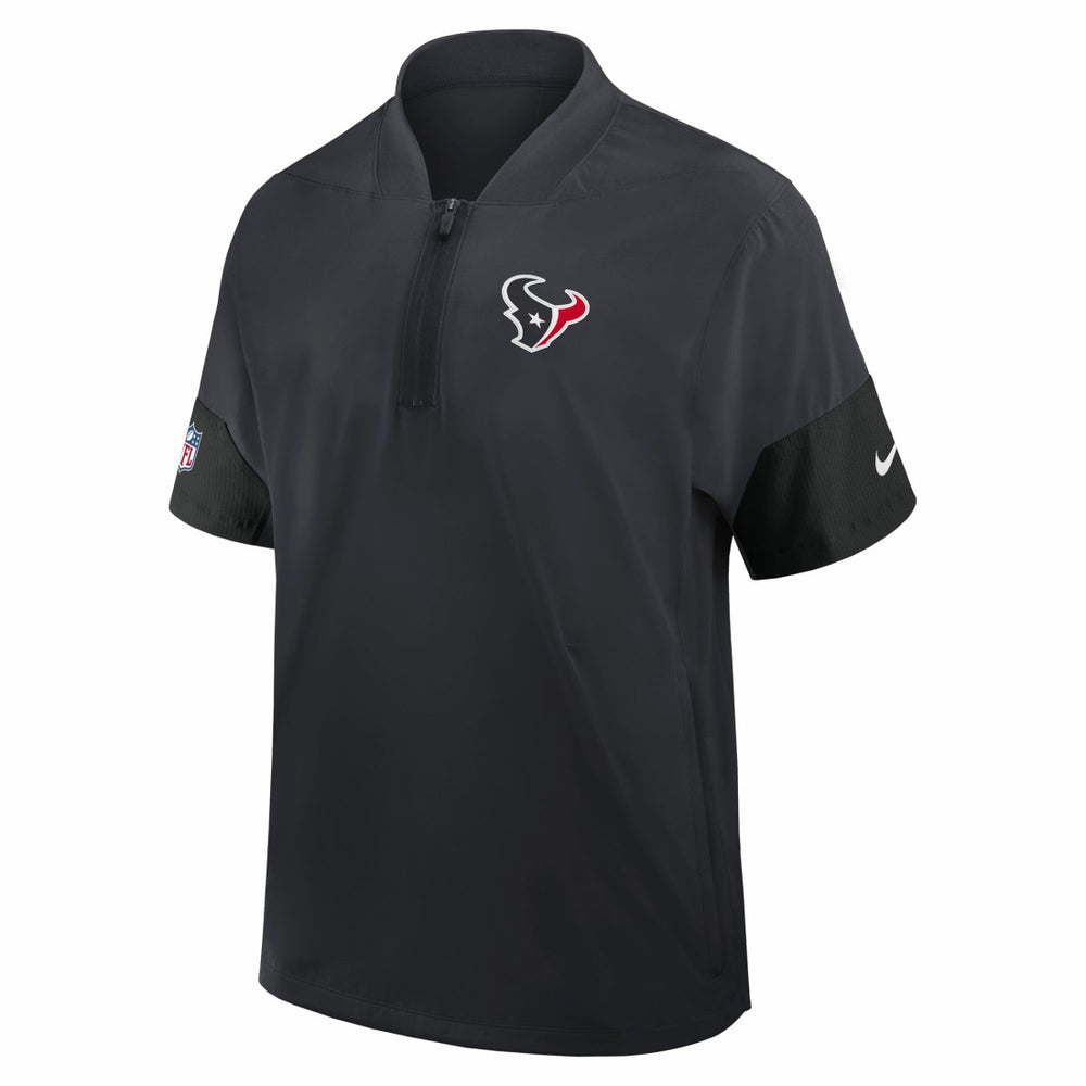 Houston Texans Sideline Short Sleeve Quarter-Zip Dri-FIT Coach Jacket Navy
