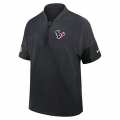 Houston Texans Sideline Short Sleeve Quarter-Zip Dri-FIT Coach Jacket Navy
