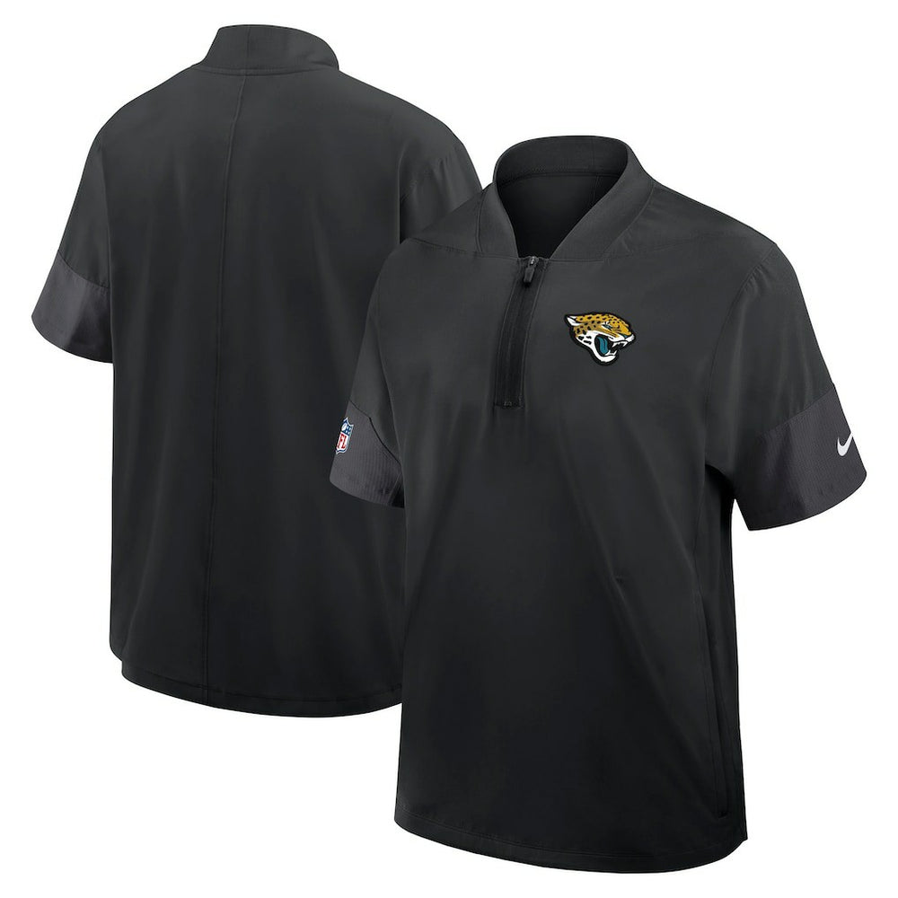 Jacksonville Jaguars Sideline Short Sleeve Quarter-Zip Dri-FIT Coach Jacket Black