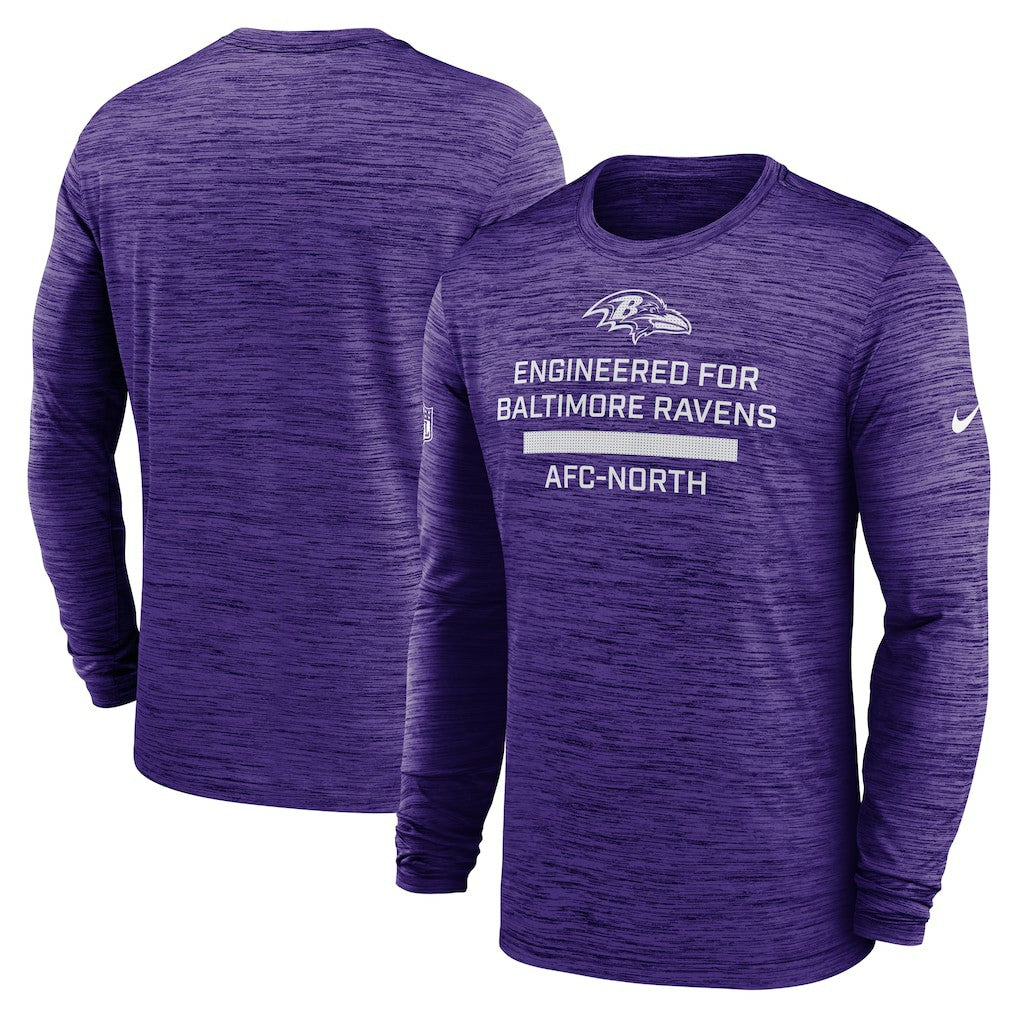 Baltimore Ravens Sideline Velocity Performance Long Sleeve T-Shirt - Purple