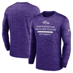 Baltimore Ravens Sideline Velocity Performance Long Sleeve T-Shirt - Purple