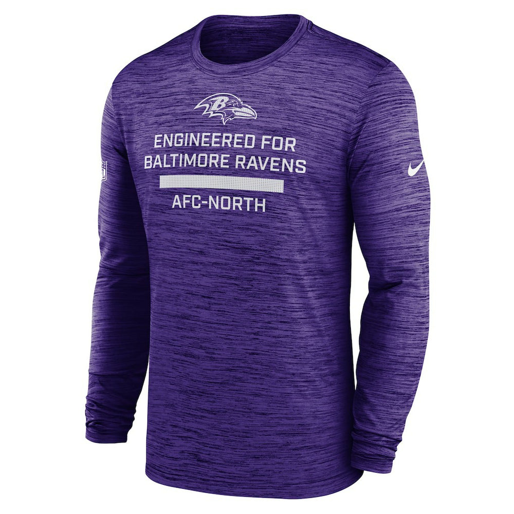 Baltimore Ravens Sideline Velocity Performance Long Sleeve T-Shirt - Purple
