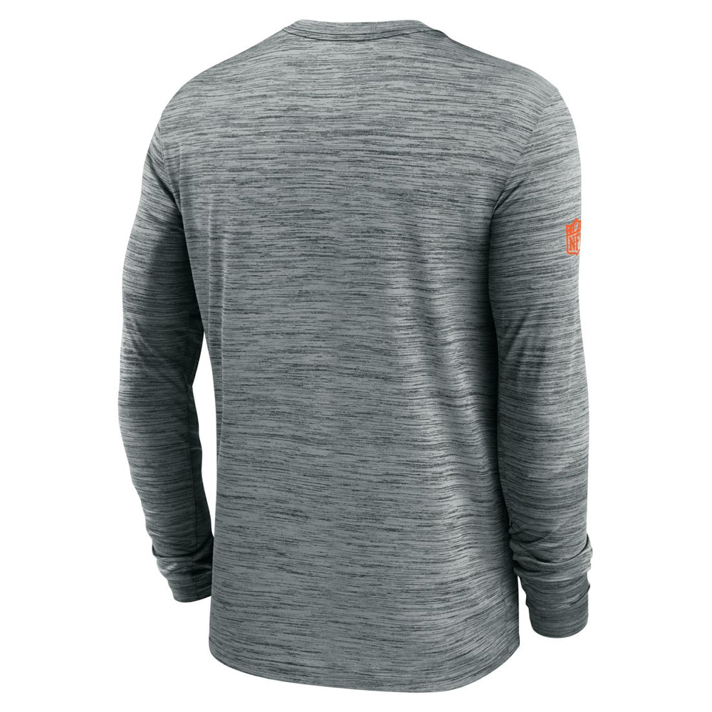 Denver Broncos Sideline Velocity Performance Long Sleeve T-Shirt - Gray