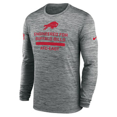 Buffalo Bills Sideline Velocity Performance Long Sleeve T-Shirt - Gray