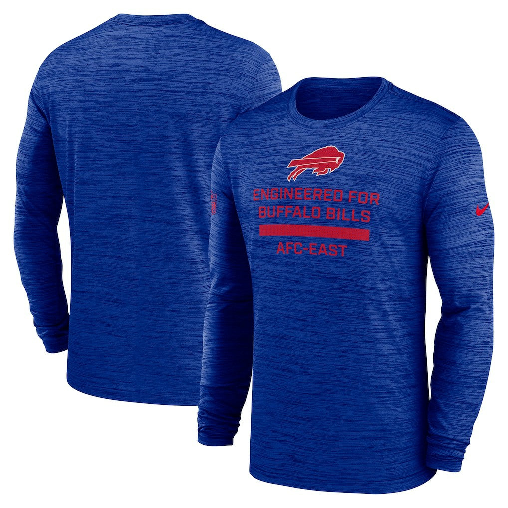Buffalo Bills Sideline Velocity Performance Long Sleeve T-Shirt - Royal