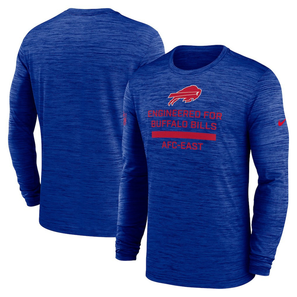 Buffalo Bills Sideline Velocity Performance Long Sleeve T-Shirt - Royal