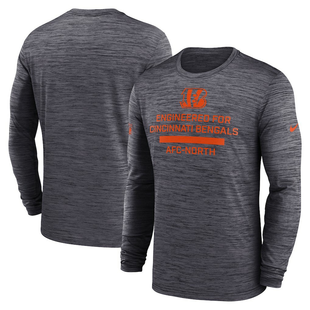 Cincinnati Bengals Sideline Velocity Performance Long Sleeve T-Shirt - Black