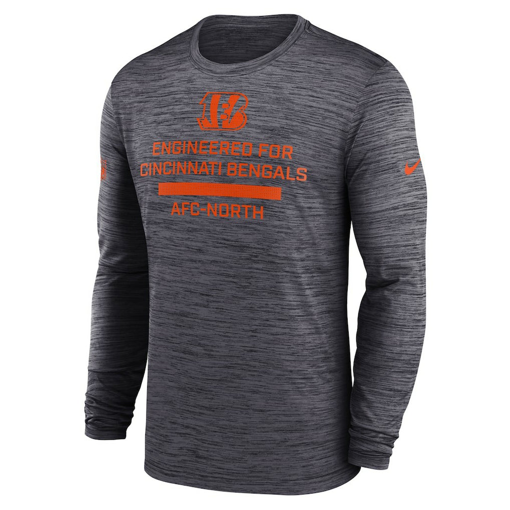 Cincinnati Bengals Sideline Velocity Performance Long Sleeve T-Shirt - Black