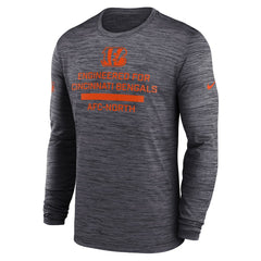 Cincinnati Bengals Sideline Velocity Performance Long Sleeve T-Shirt - Black