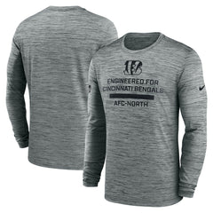 Cincinnati Bengals Sideline Velocity Performance Long Sleeve T-Shirt - Gray